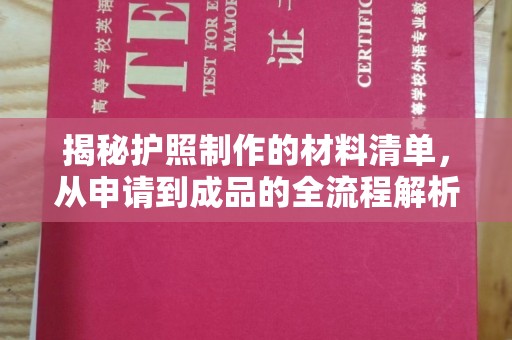 阳西揭秘护照制作的材料清单，从申请到成品的全流程解析
